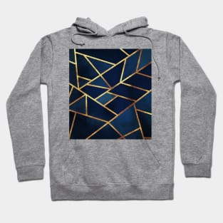 Navy Gold Stone Geometric Hoodie